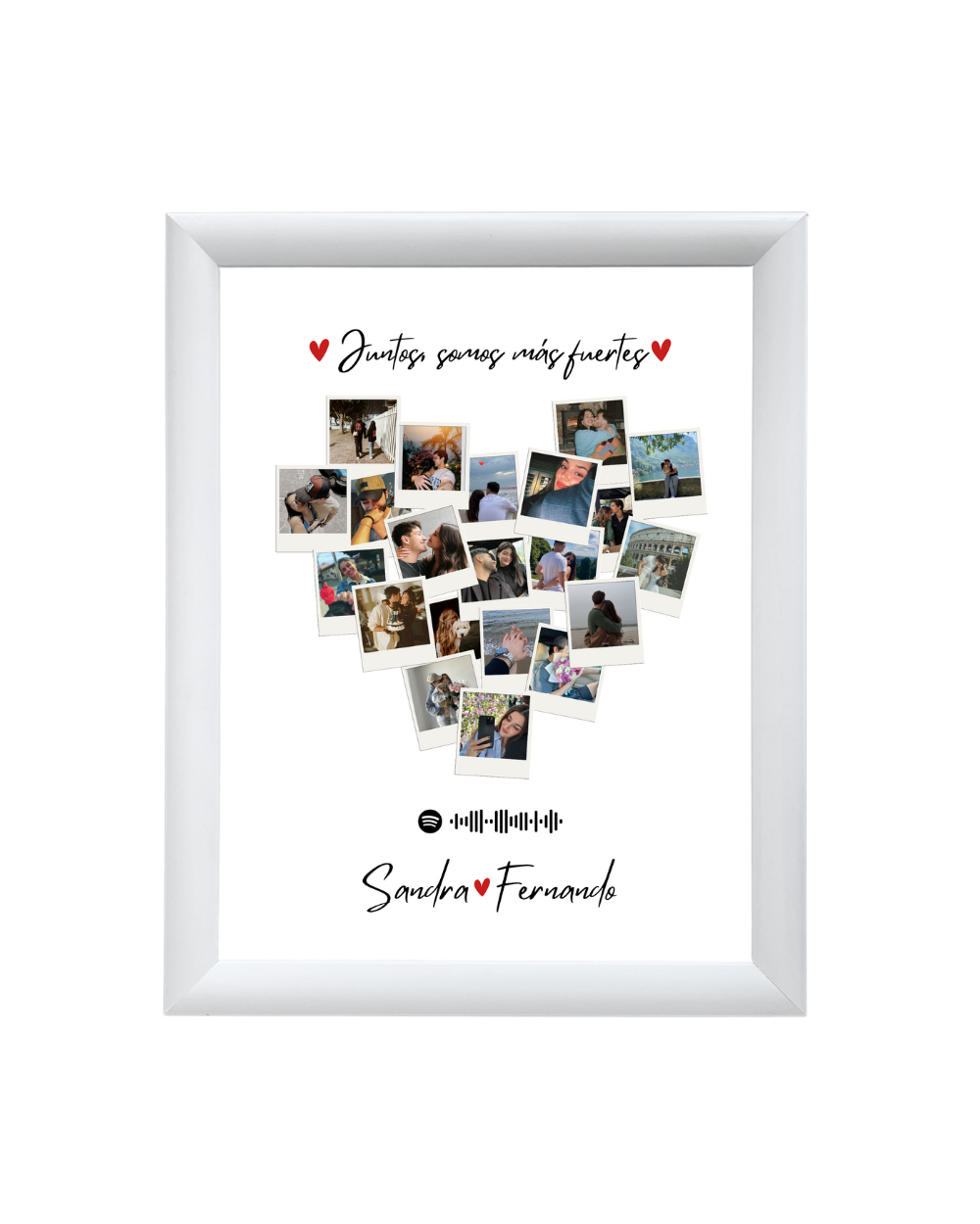 Cuadro Collage Polaroids Corazón