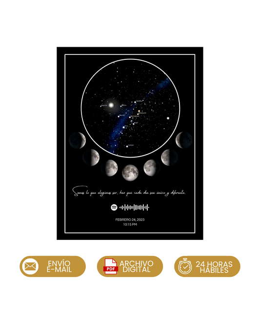 Mapa Estelar con Fases Lunares (DIGITAL)