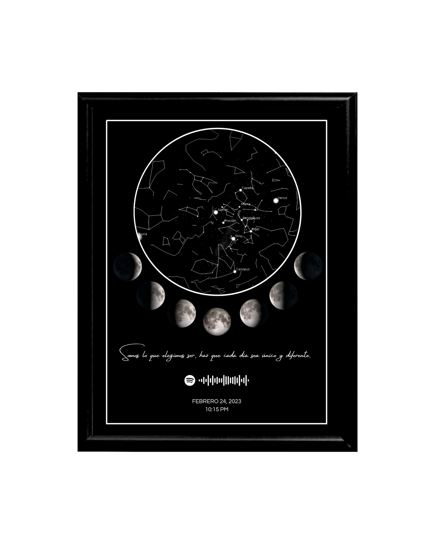 Mapa Estelar con Fases Lunares