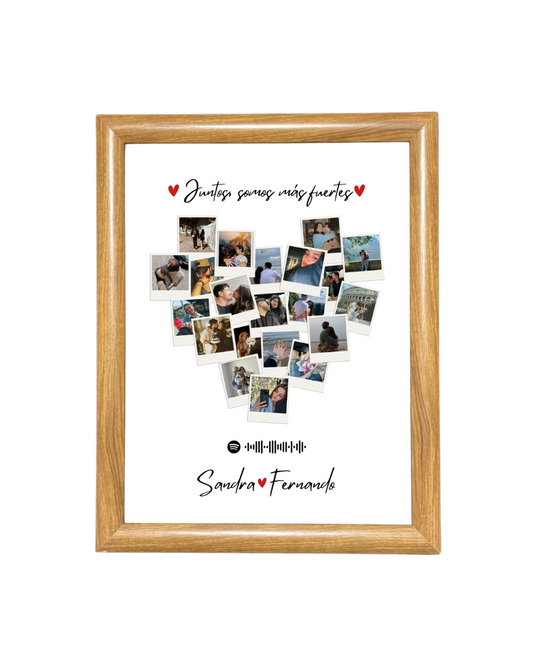 Cuadro Collage Polaroids Corazón