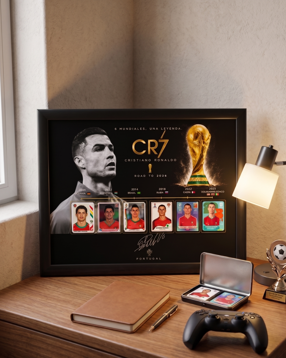 Cuadro CR7 — 6 Mundiales, Una Leyenda | Road to 2026