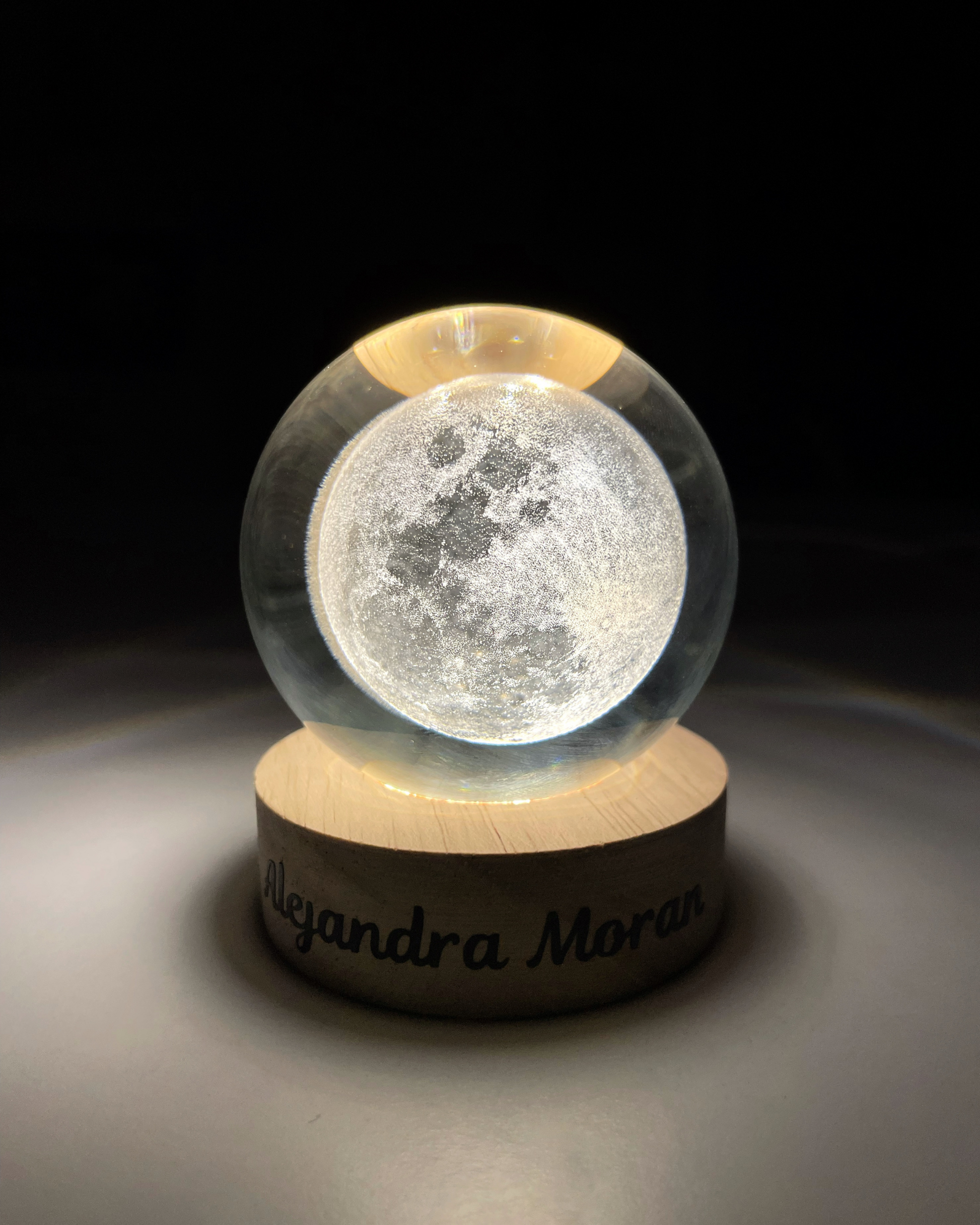 Mini Lámpara de Cristal 7 cm Diametro con diseño de Luna – iStellaMx