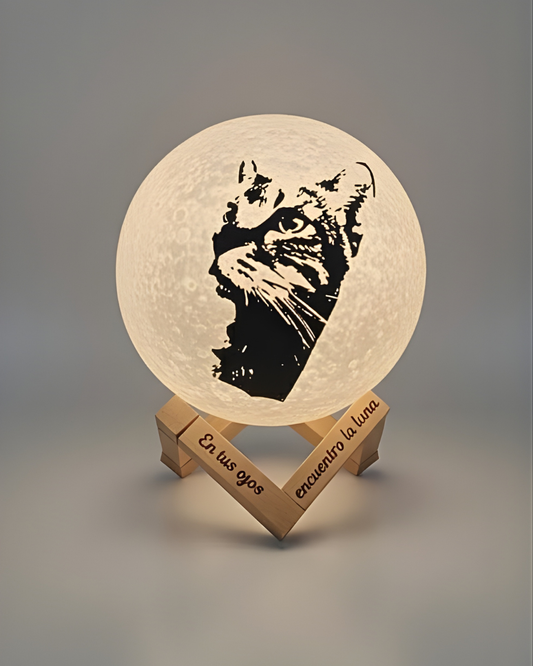 Lámpara Luna RGB (Touch) 15 cm diámetro con Foto de Mascota