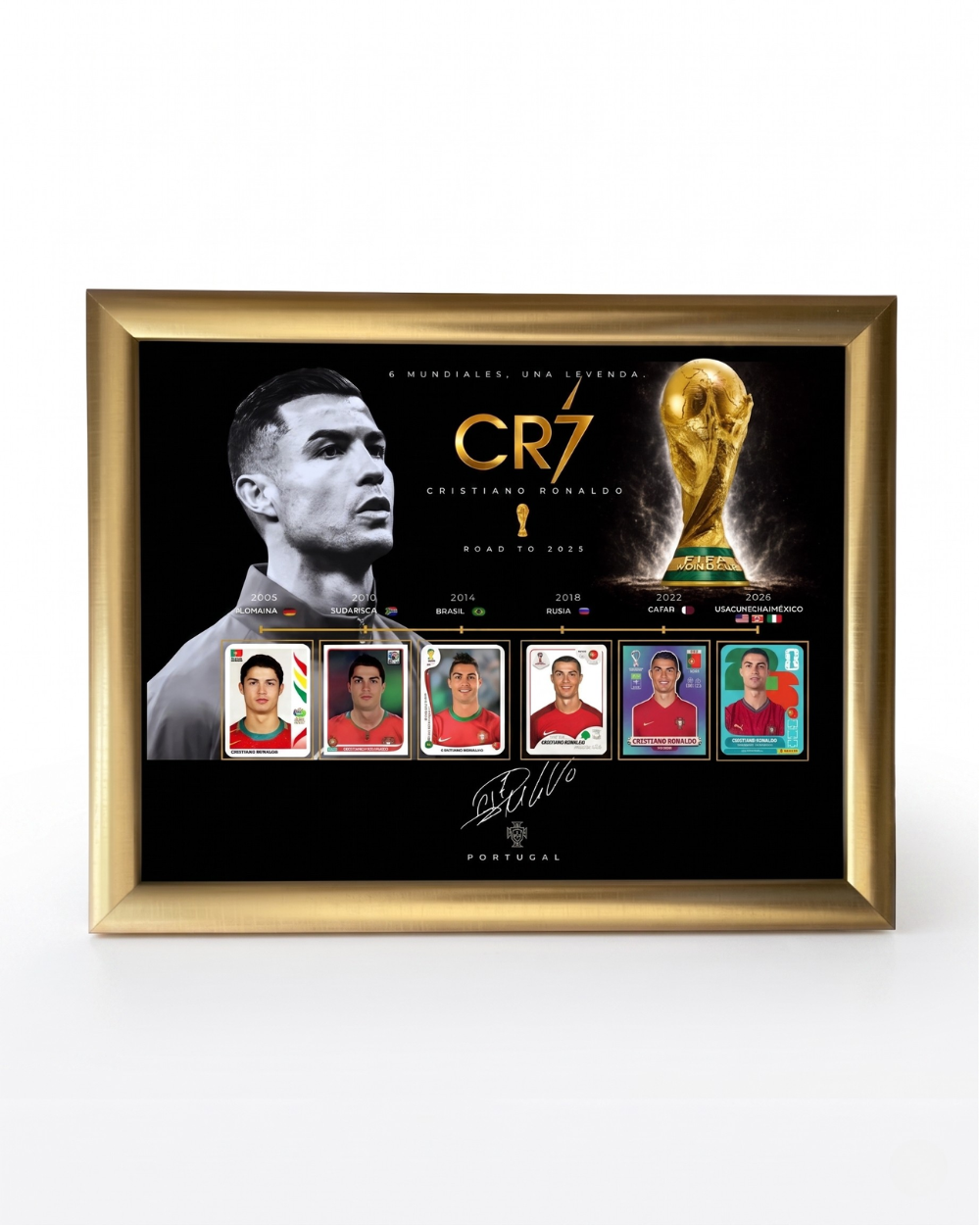 Cuadro CR7 — 6 Mundiales, Una Leyenda | Road to 2026