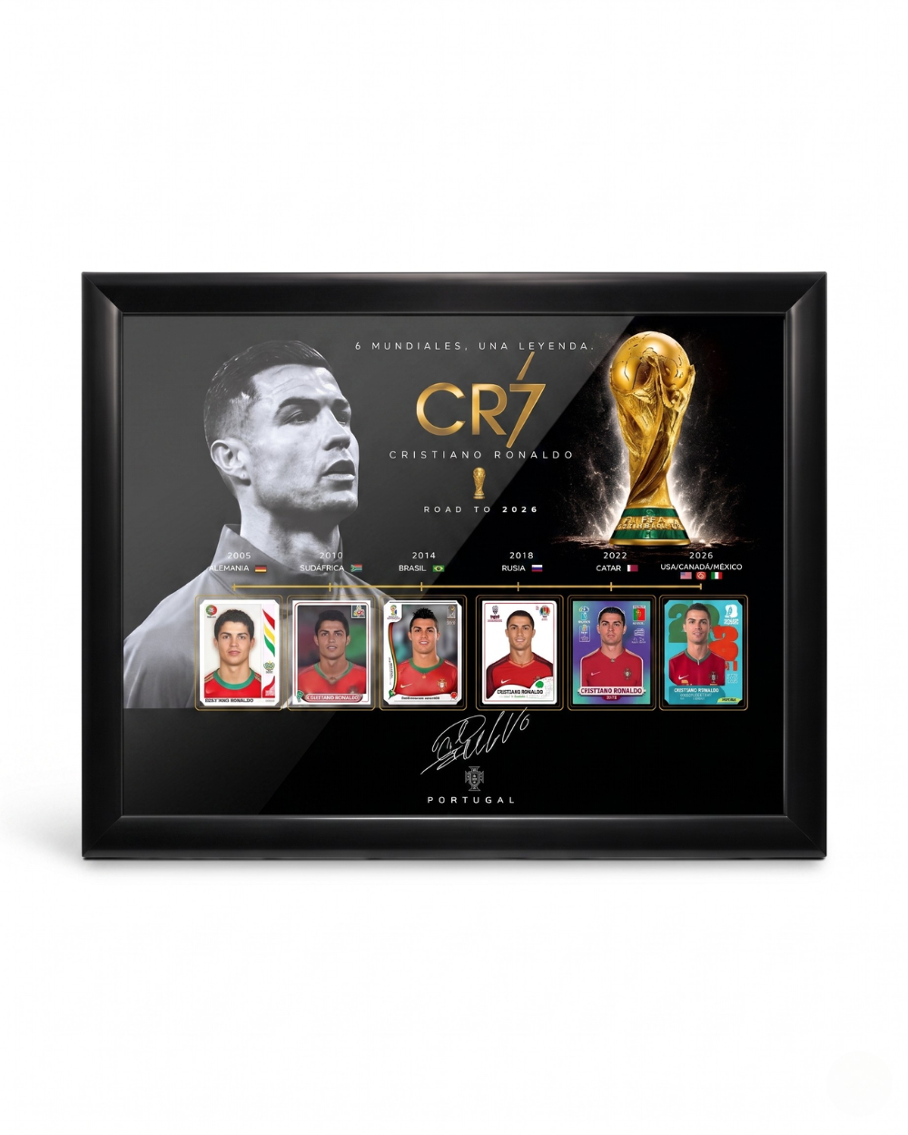 Cuadro CR7 — 6 Mundiales, Una Leyenda | Road to 2026