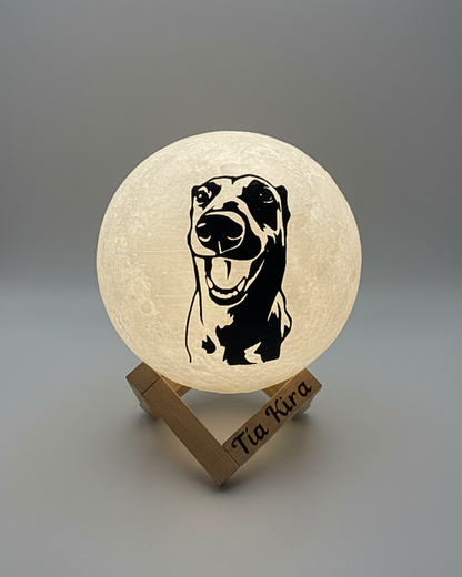 Lámpara Luna RGB (Touch) 15 cm diámetro con Foto de Mascota