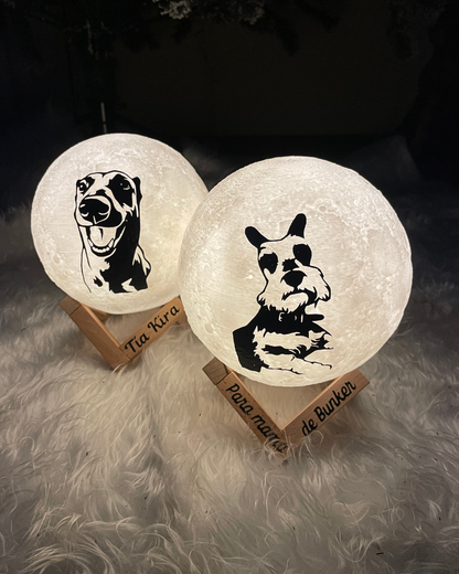Lámpara Luna RGB (Touch) 15 cm diámetro con Foto de Mascota